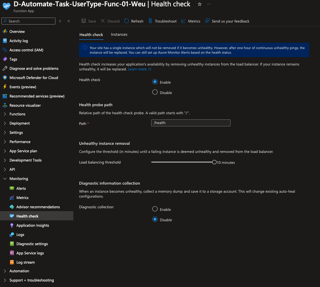 Healthcheck Azure